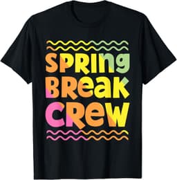 Spring Break Crew Retro Groovy 2025 Kids Boys T-Shirt